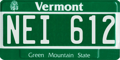 VT license plate NEI612