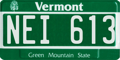 VT license plate NEI613