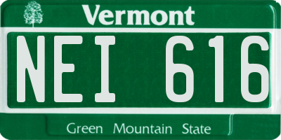VT license plate NEI616