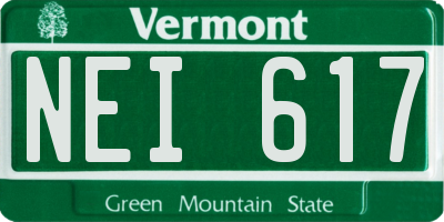VT license plate NEI617