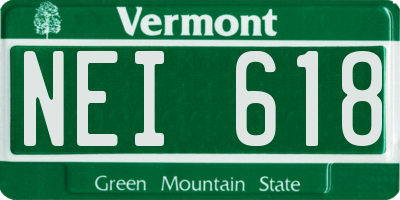 VT license plate NEI618