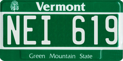 VT license plate NEI619