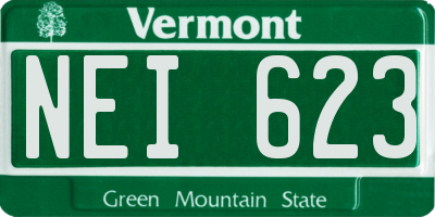 VT license plate NEI623