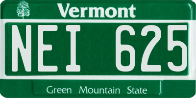 VT license plate NEI625