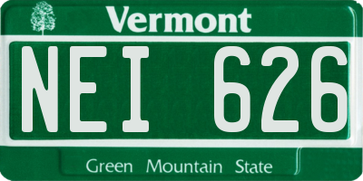 VT license plate NEI626
