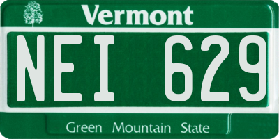 VT license plate NEI629