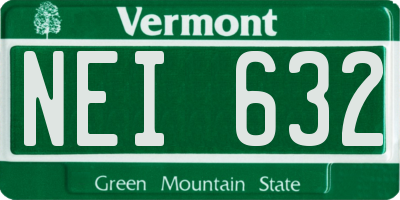 VT license plate NEI632