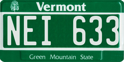 VT license plate NEI633