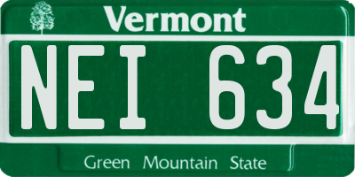 VT license plate NEI634