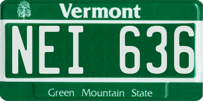VT license plate NEI636