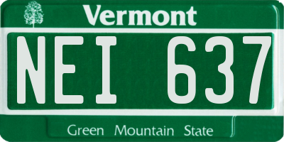 VT license plate NEI637