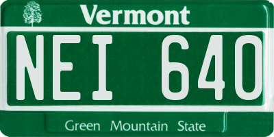 VT license plate NEI640