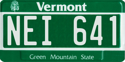 VT license plate NEI641