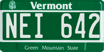 VT license plate NEI642