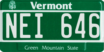 VT license plate NEI646