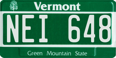 VT license plate NEI648