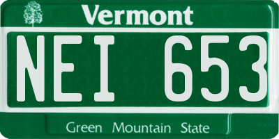 VT license plate NEI653