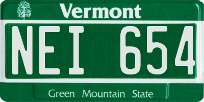 VT license plate NEI654