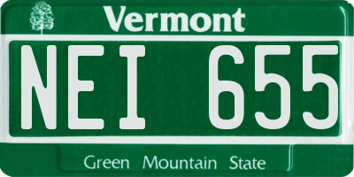 VT license plate NEI655