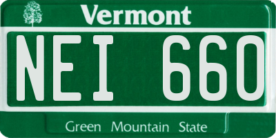 VT license plate NEI660