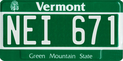 VT license plate NEI671
