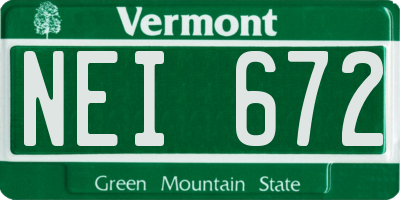VT license plate NEI672