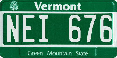 VT license plate NEI676
