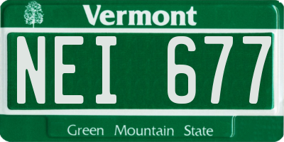VT license plate NEI677