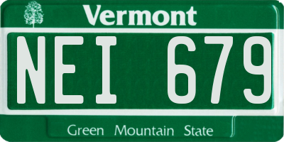 VT license plate NEI679