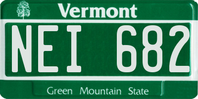 VT license plate NEI682