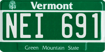 VT license plate NEI691