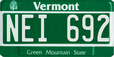 VT license plate NEI692