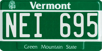 VT license plate NEI695