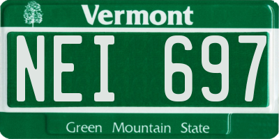 VT license plate NEI697