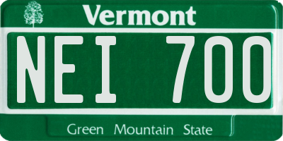 VT license plate NEI700