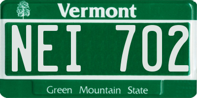VT license plate NEI702