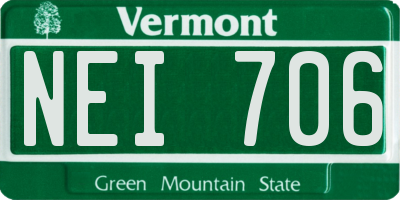 VT license plate NEI706