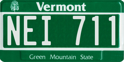 VT license plate NEI711
