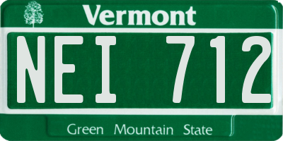 VT license plate NEI712