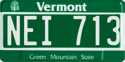 VT license plate NEI713