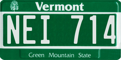 VT license plate NEI714