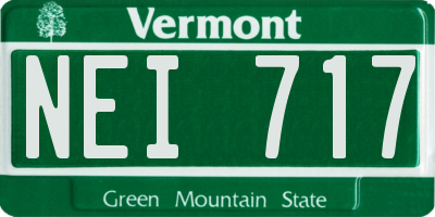 VT license plate NEI717