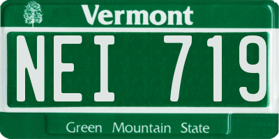 VT license plate NEI719