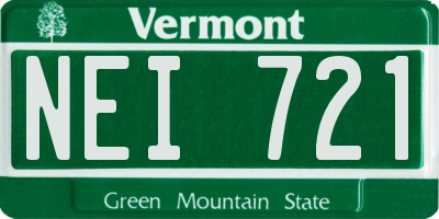 VT license plate NEI721