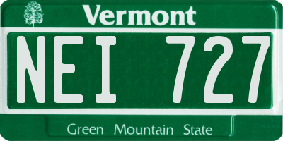VT license plate NEI727