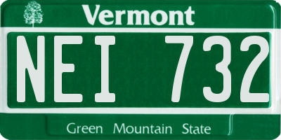 VT license plate NEI732