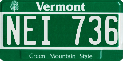 VT license plate NEI736