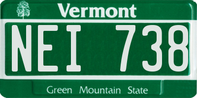 VT license plate NEI738