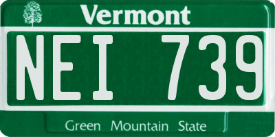 VT license plate NEI739