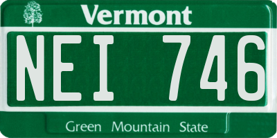 VT license plate NEI746